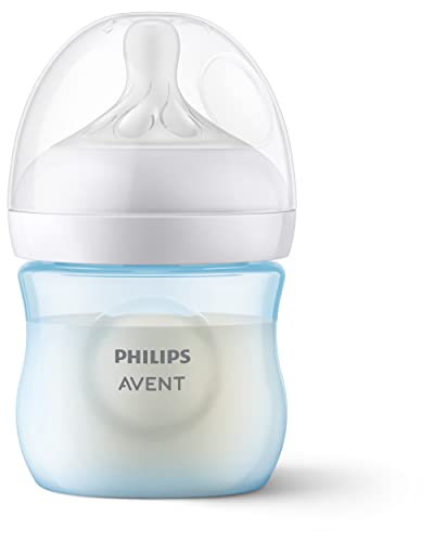 Philips Avent Natural Baby Bottle with Natural Response Nipple, Blue Baby Gift Set with Snuggle, SCD838/04 (Pack of 2) - color: Blue, size: 12 Count (Pack of 2)