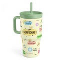 SANDJEST Inspiration Tumbler 20oz with Handle and Silicone Straw Locking Lid for Kid, Girls, Boys Reusable Stainless Steel Water Bottle, Spill Proof and Leak Resistant - color: Inspiration