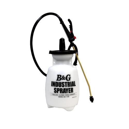 B&G PB Industrial Heavy-Duty Sprayer – 1 Gallon – Chemical Resistant Sprayer with Brass Extension & Viton Seals – Professional Janitorial & Sanitation Grade - size: 1-Gallon