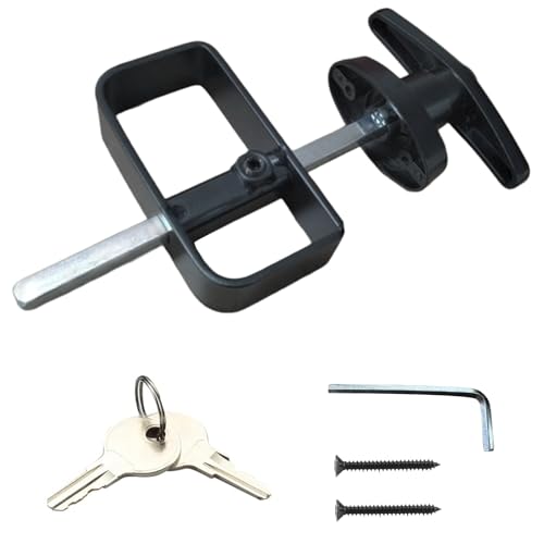 WellMade Shed Door Latch, T Handle Lock Kit, 5½" Storage Barn Playhouse & Chicken Coop Lock Replacement Set, Black 1 Pack - size: 1 Pack