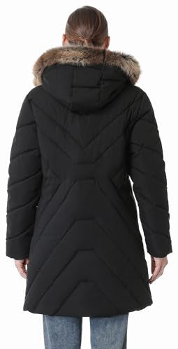 Women's Winter Coat Long Puffer Jacket - Waterproof Warm Thickened Snow Coat for Women - color: Black, size: Small