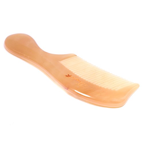 Fine Tooth Hair Comb for Women, Natural Detangling Horn Comb | Anti Static, Natural Sheep Horn, Scalp Massage, Easy to Detangle, Grooming, Wet, Dry, Curl, Beard, Hair Brush - color: Fine Tooth