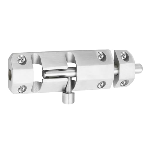 Alise 4 Inch Barrel Bolt Latch Slide Bolt Latch Lock,Brushed | SUS304 Stainless Steel Gate Latch Safety Door Lock for Interior Door Shed Barn Wooden Fence Chicken Dog Cage Window Garage - color: Brushed Nickel