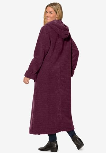 Woman Within Long Hooded Berber Fleece Coat | Women's Plus Size - color: Navy, size: 1X