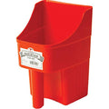 Little Giant® Plastic Enclosed Feed Scoop | Heavy Duty Durable Stackable Feed Scoop with Measure Marks | 3 Quart | Ranchers, Homesteaders and Livestock Farmers | Red - color: Red