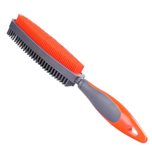 Premium Rubber Pet Hair Brush - Removes Hair from Couches & Pets' Coats O - color: Orange