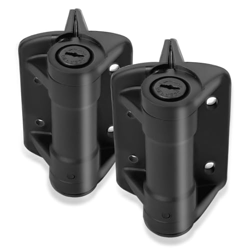 Self Closing Gate Hinges Black, 1 Pair | Tension Adjustable, Hold Up to 154lbs, Heavy Duty Spring Gate Hinges for Metal Gate, Fence,Closing Gate Hinges with Screws