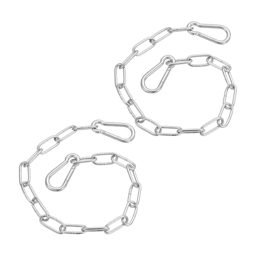 PATIKIL Gate Chain Lock, (15.8Inch, Silver) (2Pcs)304 Stainless Steel Hanging Chain Lock for Stall Barn/Cabinet/Fence/Hammock/Pet Cages - size: 15.75