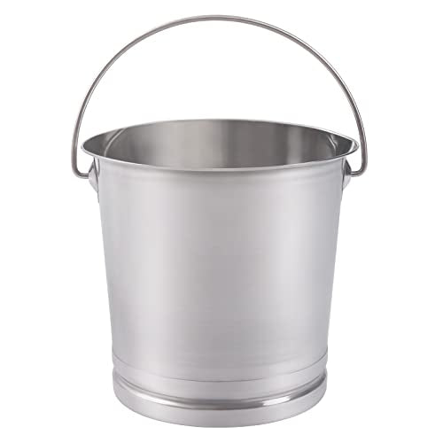 DYNAMI 2.1Gal Stainless Steel Bucket with Lid and Handle,Stainless Steel Multipurpose Bucket w/Raised Bottom,Round Metal Compost Ice Bucket Water Milk Pail Bucket - size: 8L/8.5Qt