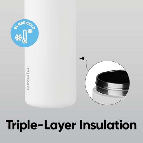 Owala FreeSip Stainless Steel Water Bottle 24 oz Shy Marshmallow - color: Shy Marshmallow, size: 24 Ounces