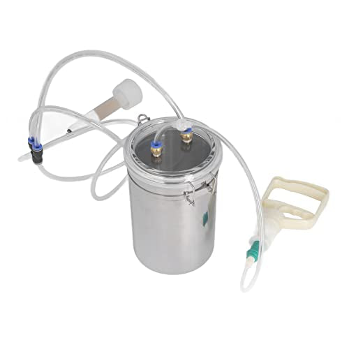 Goat Milking Machine Manual, 2L Cow Sheep Milking Pump Portable Stainless Steel Cattle Milking Machine Sheep Vacuum Goat Milker, for Home Small Farms