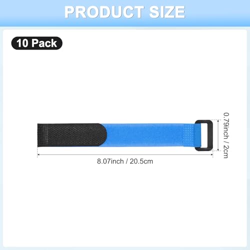 M METERXITY 10-Pack Rooster Collars, 8.07" x 0.79" Adjustable Soft Polyester Anti-Noise Neck Belt for Chickens and Poultry Birds, Noise Control Collar [Blue] - color: Blue