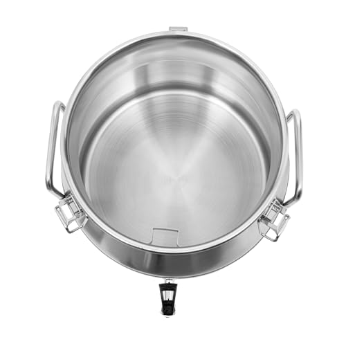 LOYALHEARTDY 20L/5.28Gal Milk Can with Faucet, Stainless Steel Milk Transport Cans Wine Pail Bucket Tote Jug Pot Oil Liquid Storage Barrel with 2 Handles Milk Container with Lid for Grain Wine Liquid - color: 20l-5.28gal With Faucet