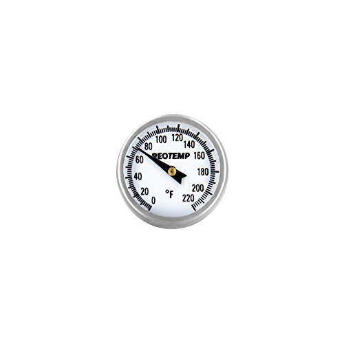 K79-3 Pocket Thermometer, Waterproof, 5" Stem, 1" Dial (0 to 220 Fahrenheit) - size: 0 to 220 Fahrenheit