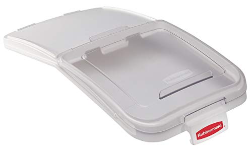 Rubbermaid Commercial Products ProSave Lid with 4-Ounce Scoop, 29-inch Length, Clear, for Kitchen Ingredient/Seed/Grain/Animal Feed Storage and Organization