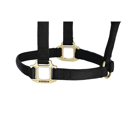 Weaver Leather Original Non-Adjustable Nylon Horse Halter, Black, Yearling
