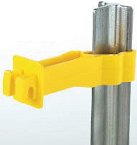 25-Pack Electric Fence T-Post Insulators, Snap-On Extended | Extended Offset · UV-Resistant · Fits T-Posts · For Wire & Polywire - color: Yellow