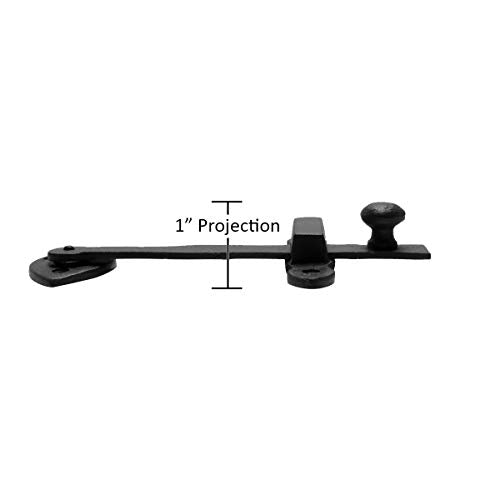 Renovators Supply Manufacturing Door Latch 6 in. Black Wrought Iron Gate Latch/Barn Door Latch Lock with Heart Shape Backplate and Mounting Hardware - color: Black Heart, size: Pack of 1