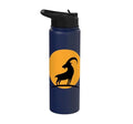 Sunset Wild Goat Capricorn Lover Gift Adult Men Women Kids Stainless Steel Insulated Water Bottle - color: Navy Blue