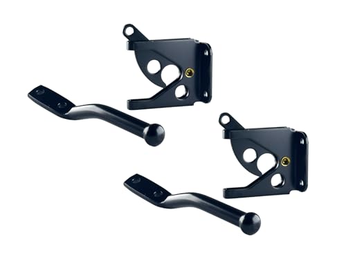 QCAA Self-Locking Gate Latch, 2-1/8",Steel, Black, 2 Pack, Made in Taiwan - color: Steel - Black (2-1/8"), size: 2 Pack