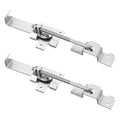 2 Pcs Barn Door Jamb Latch with Hook 7" Sliding Door Latch for Barn and Bi-Parting Doors (Silver)