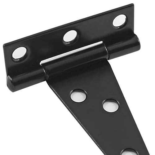 Murtenze 6Pack 2 Inch Black T-Strap Shed Hinge | Barn Door Hinges, Heavy Duty Gate Strap Hinge, T Hinges for Barn Door, Shed or Wooden Fences - color: Black, size: 2 Inch - 6Pack
