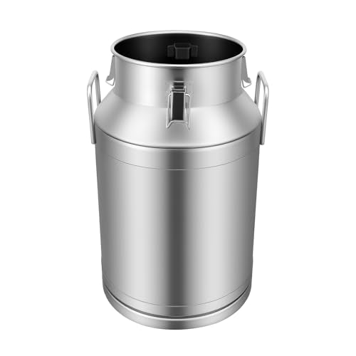 Large Liquid Container Storage, Bucket Rice Cereal Airtight Canister Container,Stainless Steel Milk Bucket With Sealing Lid and Carry Handle,for Wine, Oil Storage Transport (40L/10.6 Gal) - size: 40L/10.6 Gal