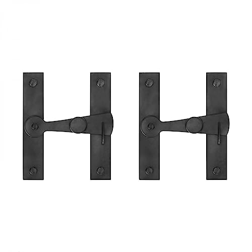 Renovators Supply Manufacturing Black Wrought Iron H-Flush Flip Cabinet Latch 2.5 in Cupboard Door Catch Set of 4 - color: Wrought Iron H-Flush, size: Pack of 2