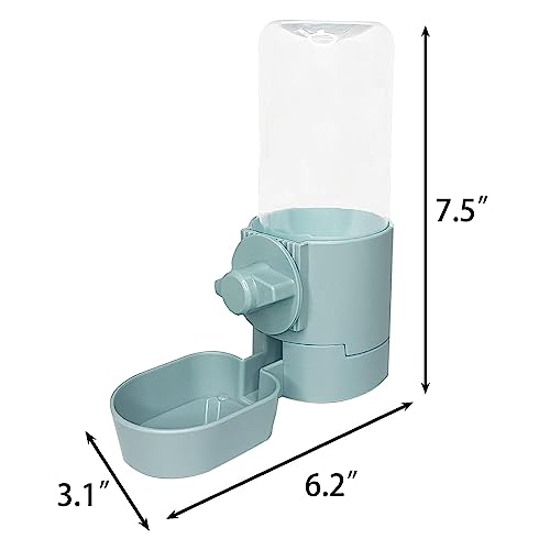 Rabbit Water Bottle 17 OZ Bunny Hanging Water Fountain Automatic Guinea Pig Water Dispenser No Leak Drinking Feeder for Bunny Chinchilla Hamsters Cat Dog Small Animals (Blue)