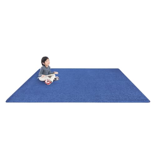 Joy Carpets Just Kidding Solid Color Area Rugs, Cobalt Blue, 12' x 7'6" - size: 7'6" x 12' (Rectangular)
