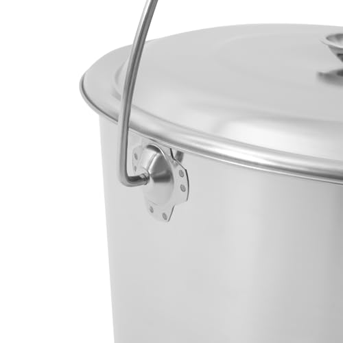 DYNAMI 5.3Gal Stainless Steel Bucket with Lid and Handle,Metal Compost Bucket Milk Bucket w/Raised Bottom,Large Opening Multipurpose Metal Bucket Ice Bucket Lab Bucket (20L/5.3Gal) - size: 20L/5.3Gal