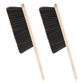 2 Pieces Wooden Dust Brush Hand Broom, Bench Brushes with Bristles, Handle Hair Brushes for Counter Bed Sofa Car Fireplace Household Woodworking Cleaning (Brown) - color: Brown