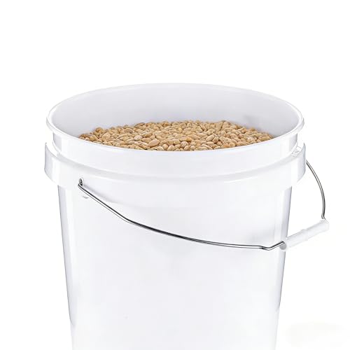 (2 Pack) 5 Gallon Utility Bucket with Comfort Handle | Heavy Duty Plastic Pail, Stackable, Easy Clean, White – Perfect for Cleaning, Painting, Household Storage
