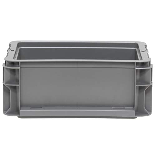 Buckhorn SW120705F101000 Plastic Straight Wall Storage Container Tote, (12-Inch x 7-Inch x 5-Inch), Light Gray - size: 12" x 7" x 5"