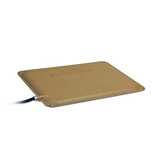 K&H Pet Products Small Animal Outdoor Heated Pad, Waterproof, Chew Resistant, Safety Listed, Indoor Outdoor Heater Warming Pad for Cat Houses, Rabbit Hutches, or Chick Brooders - 12 X 9in Tan 25W - size: Petite 12 X 9 Inches