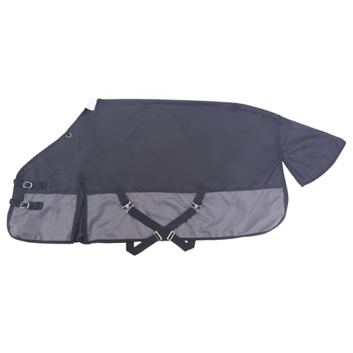 1200D Horse Blanket, 0g No-Fill Waterproof Turnout Rain Sheet | 1200D Ripstop Outer, Waterproof Breathable Shell, Anti-Rub Lining, 0g No-Fill, Keep Dry in Mud & Wet Weather, Large Tail Flap - color: Black Grey, size: 84"