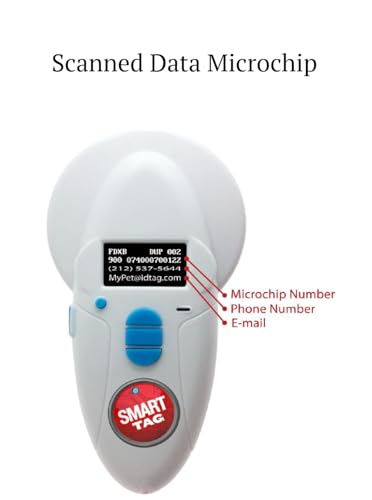 Multi-Frequency Microchip RFID Data Scanner/Temperature Reading by RealTrace for All ISO 134.2KHz & 125KHz, Read/Display/Program Up to 54 Characters (Phone #s,email & More), USB Rechargeable
