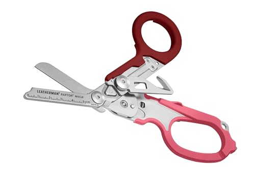 LEATHERMAN, Raptor Rescue, 6-in-1 Heavy-Duty Emergency/Trauma Shears with Carbide Glass Breaker & Strap Cutter, Made in the USA, Raspberry Rose - color: Raspberry Rose