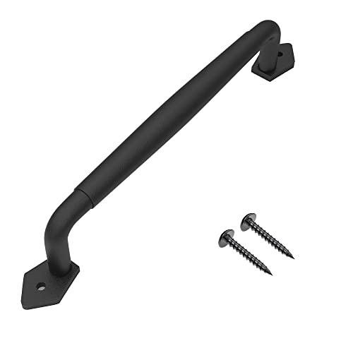 12 Inch Diamond Tapered Barn Door Handle - Black Cast Iron Pull for Sliding Doors, Gates, Sheds, Fences, Closets - Indoor Outdoor Farmhouse Hardware - size: 12 Inch, style: Diamond Tapered