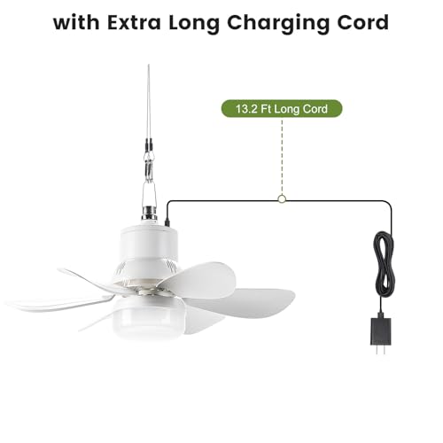 18" Portable Canopy Tent Fan Light with Remote for Outdoor Gazebo | Wireless Battery Operated, 40 dB Quiet Operation for Patio Camping RV - size: 18" Ceiling Fan