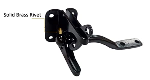 QCAA Self-Locking Gate Latch, 2-1/8",Steel, Black, 2 Pack, Made in Taiwan - color: Steel - Black (2-1/8"), size: 2 Pack