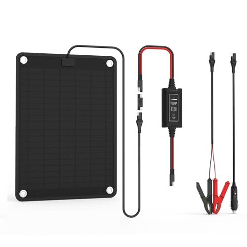 Solar Battery Charger Maintainer,Dump Trailer Battery Charger, Battery Maintainer,Trailer Charger, 10W Solar Panel Kit, MPPT Charge Controller, for 12V /24V Gel AGM Lead-Acid LiFePO4