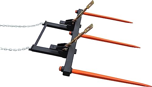 Bucket Hay Bale Spear Attachment w/ 3 x 49" Prongs. Rated 3000 Lb - Sr.2 - size: 3 x 49"