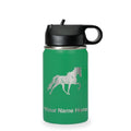 LaserGram Personalized 12oz Water Bottle, Horse (Green) | Engraved Gift, Vacuum Insulated Stainless Steel, Flip-Top Straw Lid, Laser Engraved With Your Name - color: Green, size: 12 Ounces