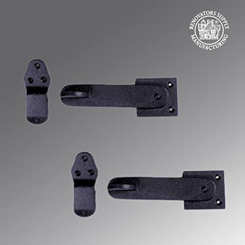 Renovators Supply Manufacturing Black Wrought Iron Flip Gate Latch 5.75 in Antique Barn Door Lock Pack of 2 - color: 5.75-inch Latch, size: Pack of 2
