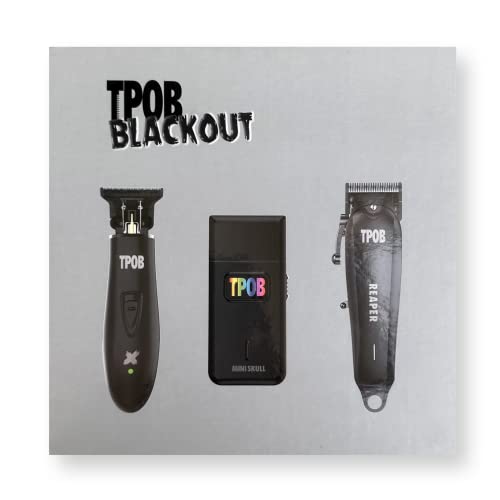 TPOB Slime 2 Barber Hair Clippers Trimmer Shaver Set for Men with Matte case and X Fade Blade (Black Pack) - color: Black Pack