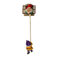 Gnome Statue of a Gnome Climbing a Rope with Glow-in-the-Dark Feature, Wall Decoration - color: Red