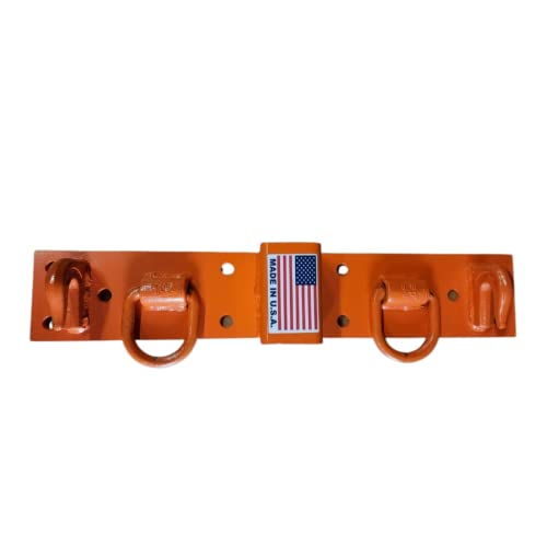M.G.E. Products USA Made Compact Farm Utility Tractor Bucket Bolt on Chain Grab Hooks, D Rings, Receiver, Trailer Hitch, Universal Orange Powder Coated