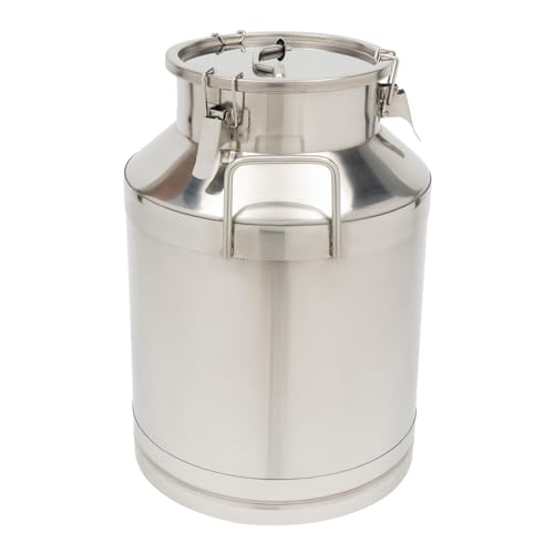 DYNAMI 13.2Gal Stainless Steel Milk Bucket With Sealing Lid and Carry Handle,0.04inch Thickened Stainless Steel Milk Can Large Liquid Container Storage,for Wine, Oil Storage Transport (50L/13.2Gal) - size: 50L/13.2Gal