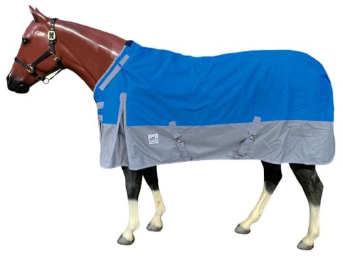 1200 Denier Waterproof Adjustable Neck Turnout Blanket - color: Royal Blue, size: 75